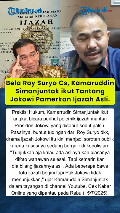 Bela Roy Suryo Cs, Kamaruddin Simanjuntak Ikut Tantang Jokowi Pamerkan Ijazah Asli