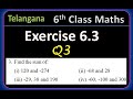 Telangana 6th Class Maths  Chapter 6 Exercise 6.3 Question 3 | Find the sum of 120 and -274