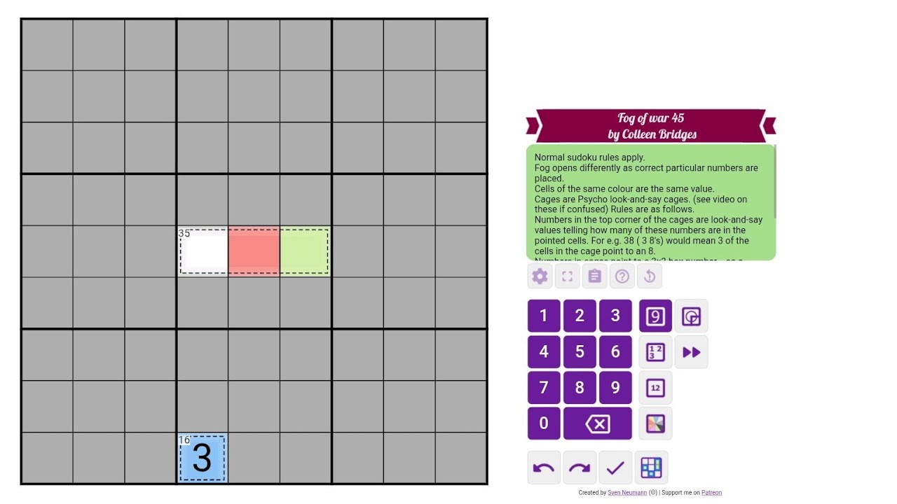 Leaen Cryptic Sudoku Fog of war 45