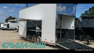 atc aluminum stacker car hauler enclosed trailer 26 ft loaded walk around