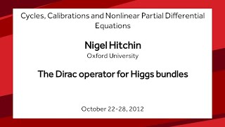 The Dirac operator for Higgs bundles - Nigel Hitchin