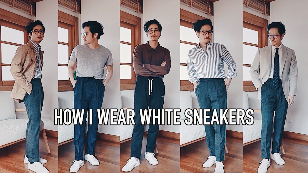 HOW I WEAR WHITE SNEAKERS  แต่งตัว 5 ลุครองเท้าผ้าใบสีขาว ใส่ยังไงก็รอด! | TaninS