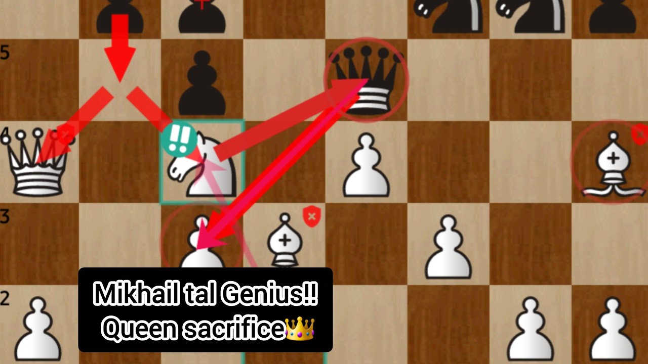Genius Mikhail Tal Sacrifice🤢*QUEEN & BISHOPS*🤢and win 👑🏆the game with Brilliant tactics👑✅️