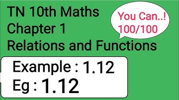 TN 10th Maths Chapter 1 Relations and Functions Example 1.12