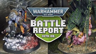 NEW STYLE BATREP - Tyranids vs Space Wolves Warhammer 40K 10th Edition Battle Report Ep 1