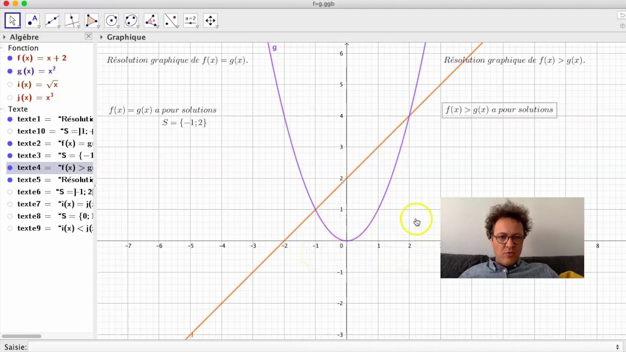 2g Representer Graphiquement Les Fonctions Comment Resoudre Graphiquement F X G X Youtube