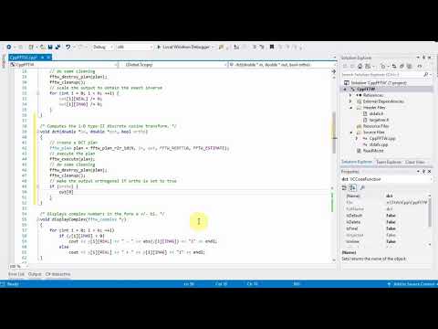 C++ Tutorial: 1-D type-II DCT and IDCT with the FFTW library (on Windows)