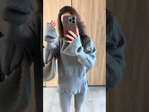 Женский вязаный костюм с вискозой (Marlowe), Молочный, XS-M, видео 1