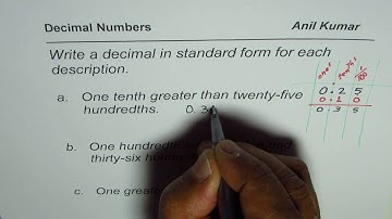 Write decimal number one hundredth greater than a number
