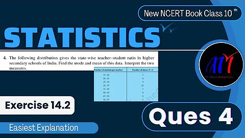Chapter 14 Statistics ( Ques 4 ) Exercise 14.2 Class 10 Maths | NCERT Maths