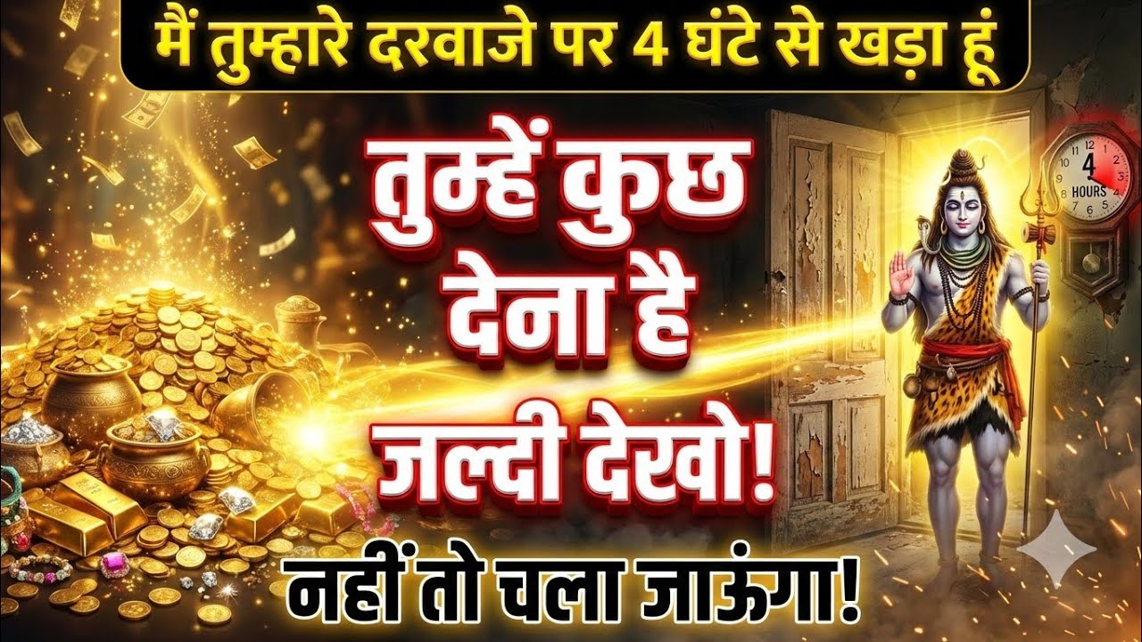 108🕉️ मैं तुम्हारे दरवाजा पर 4 घंटे से खड़ा हूं ✅ तुम्हें कुछ देना है।। Mahadev Ji Ka Sandesh 🌈
