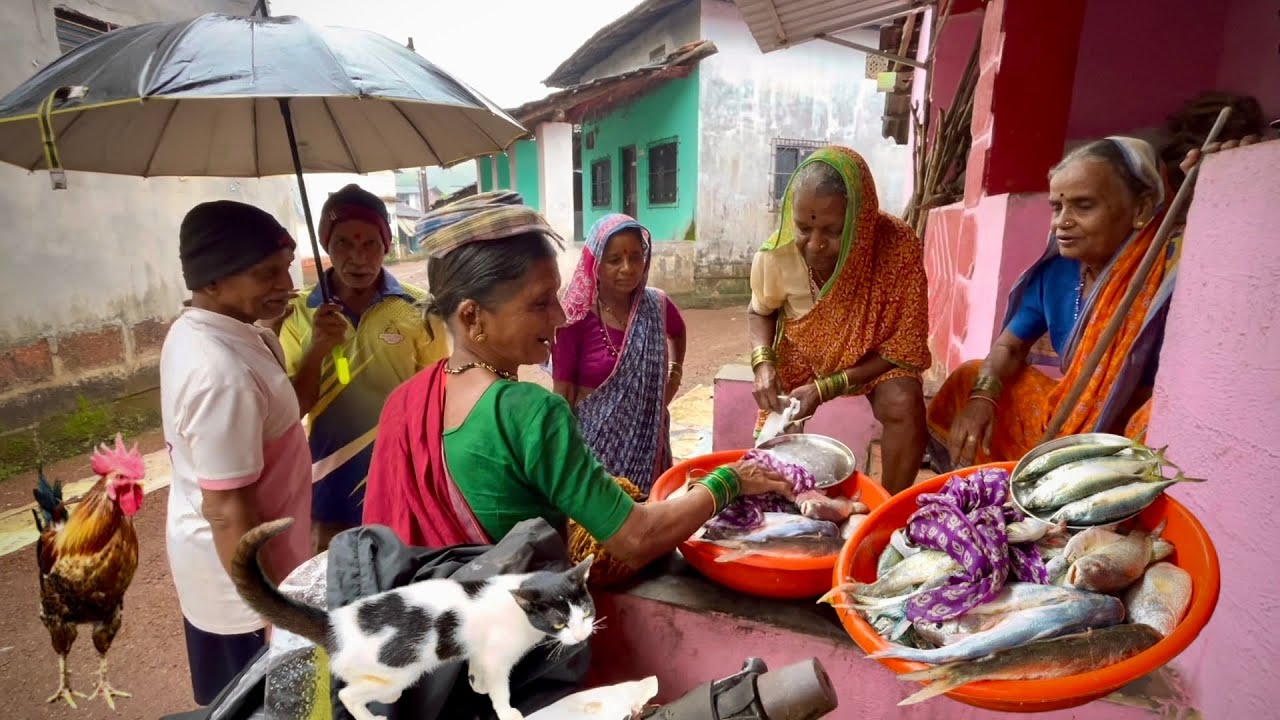 आये सोबत आज पावसातुन फिरलो मच्छी विकायला ।शेलभेल म्हावरा । घरी पाला मास्याचे कालवन आणि फ्राय 😋Konkan