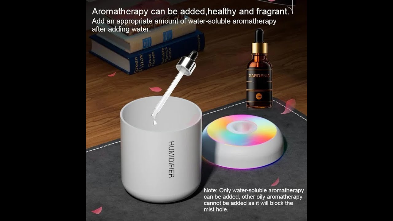 video مراجعة مرطب هواء USB صغير (180ml): فواحة عطرية للسيارة والمكتب (هدوء تام)