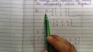 Matrix Addition & Subtraction in hindi