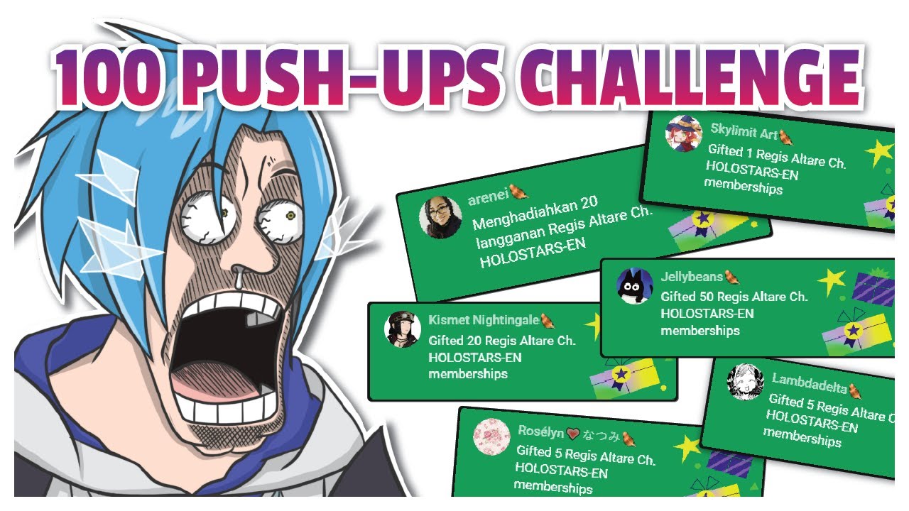 【UNCUT COUNTING】 𝐀𝐋𝐓𝐀𝐑𝐄 Challenge Himself 100 Push Ups To Honor The Gifted-Membership 【Holostars EN】