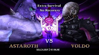 Soulcalibur 2 HD Extra Survival No Recovery with Astaroth using Thanatos