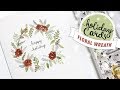 HOLIDAY CARD #1:  Christmas Floral Wreath Card Watercolour Tutorial