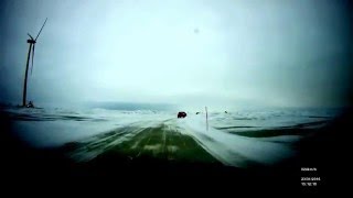 Hailuoto jäätie (ice road) to Oulunsalo, dashcam video January 2016