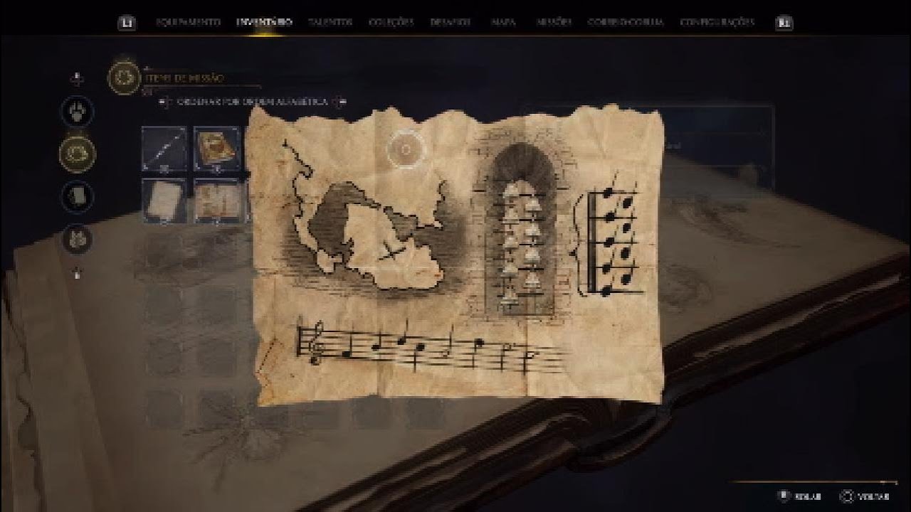 Hogwarts Legacy - Tesouro - Mapa Musical
