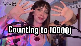 Counting to 10000! ASMR ear to ear + random triggers (10k special 🎊)