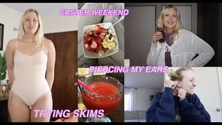 Piercing My Own Ear + Testing Skims Shape-Wear + Easter Weekend Vlog