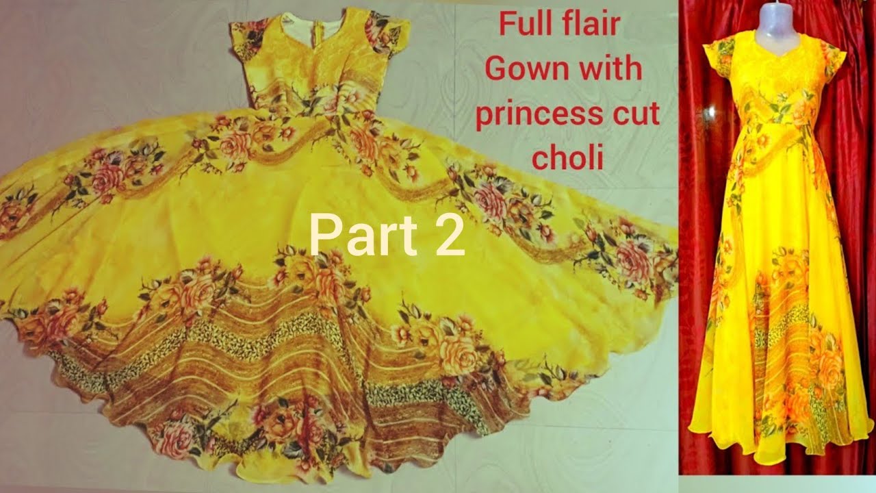 Floor Length Umbrella Gown With Princess Cut Choli Part 2 YouTube