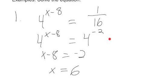 Section 4.5 Solve Exponential Equations by Setting the Exponents Equal