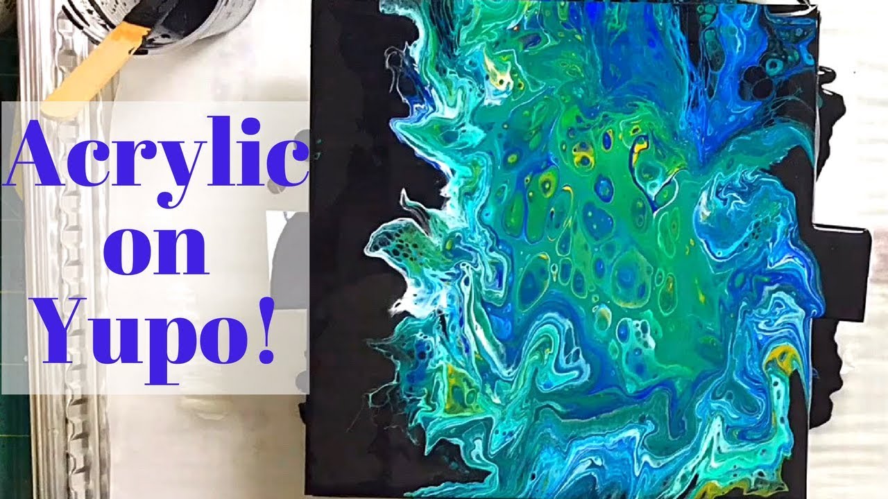 Acrylic Fluid Art on Yupo with Flip Cup Technique and Straw - YouTube