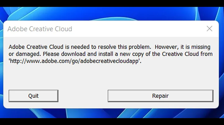 Fix Error Adobe Creative Cloud Is Needed To Resolve This Problem, It Is Missing Or Damaged - 天天要闻