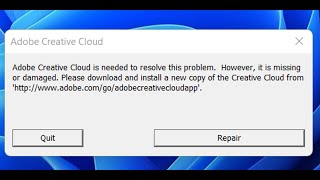 Fix Error Adobe Creative Cloud Is Needed To Resolve This Problem, It Is Missing Or Damaged screenshot 4
