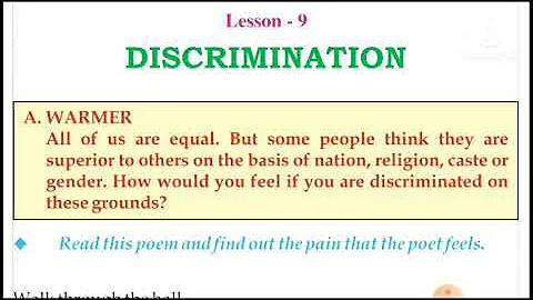 Class-6th,Chapte...  9,Discrimination By Janet S.W...