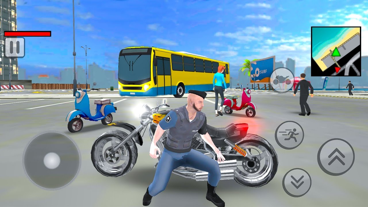 Open World Chopper Bike Car and Scooter Police Car Escape Driving - Android IOS Gameplay.
