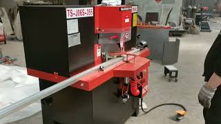 TS-J06S 355 picture frame cutting machine, double cutting machine for wood.Aluminum frame profil cut