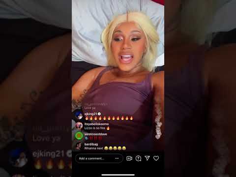 Cardi B on Live…. Talking and Ends Up With A  Nip Slip.