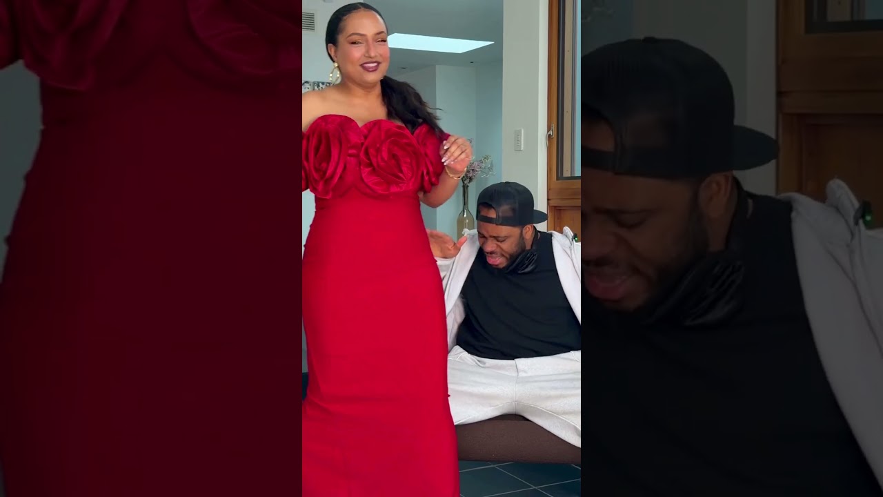 Hubby’s BLINDFOLDED reaction to my new dress… #comedy #couple #funny #fashion