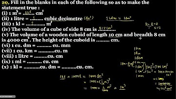 Q.20 - Ex 21.2 - Chapter 21 Volumes and Surface Areas of a Cuboid and a Cube RD SHARMA CLASS 8 Math