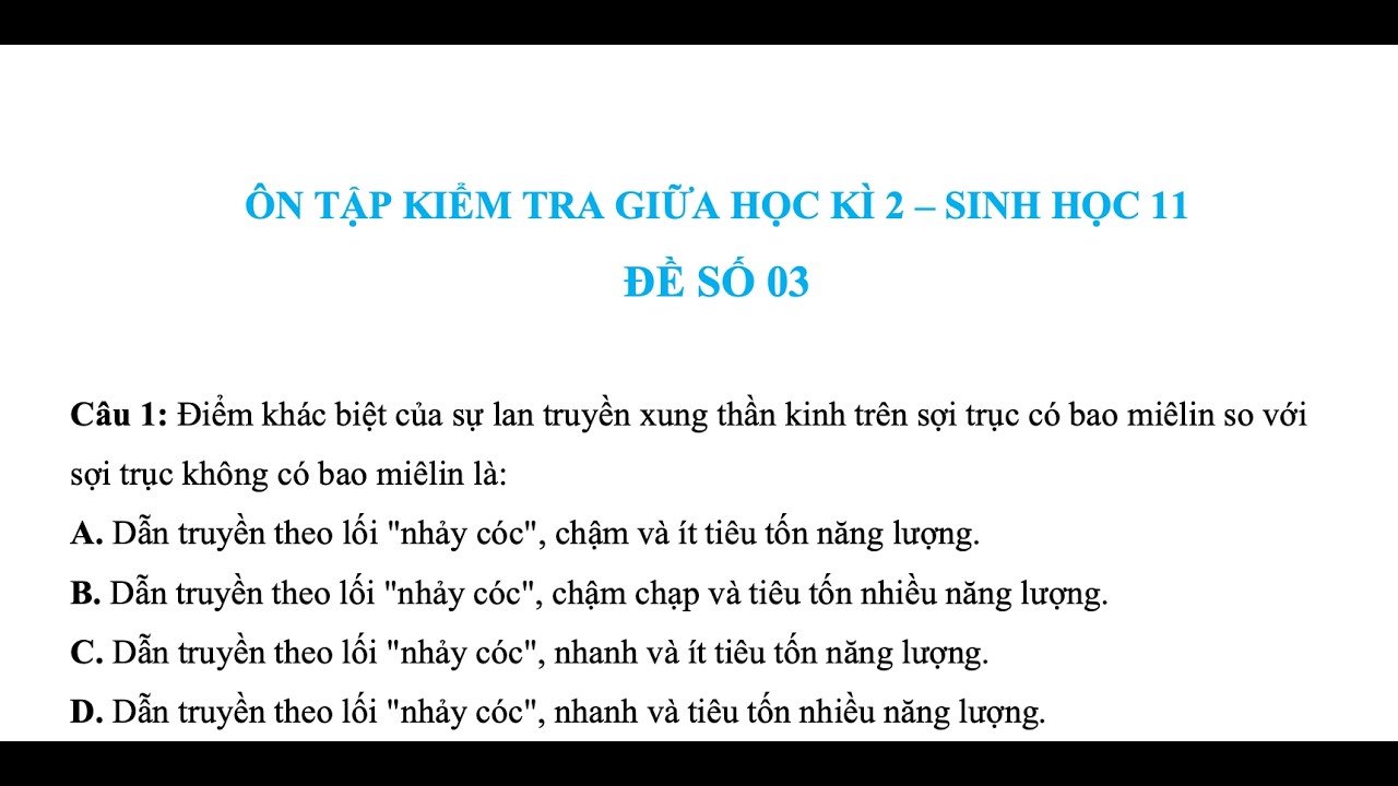 ĐỀ 03 - ÔN TẬP GIỮA HỌC KÌ 2 [SINH HỌC 11]