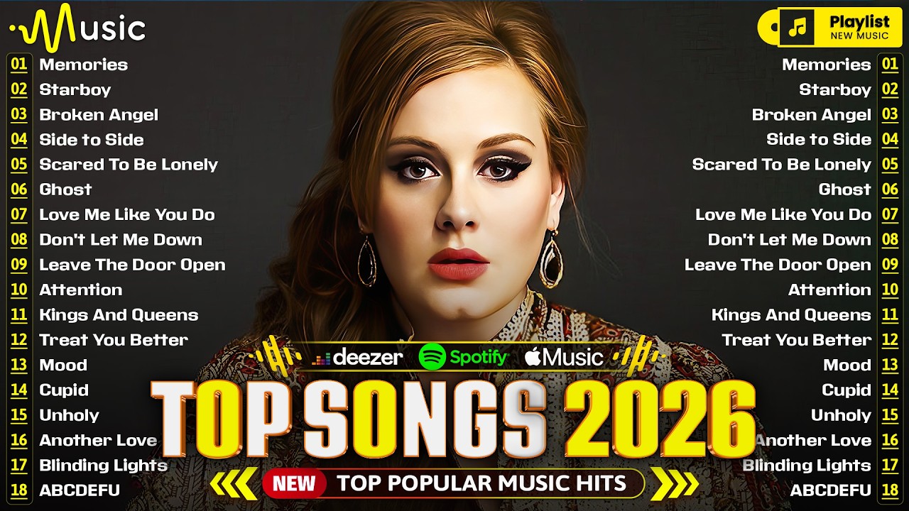 Spotify 🍑 Pop Songs 2026 🍆 Adele, Maroon 5, The Weeknd, Selena Gomez, Ed Sheeran, Justin Bieber
