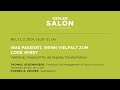 Kepler Salon: WAS PASSIERT, WENN VIELFALT ZUM CODE WIRD?