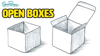 How to draw an open box - easy trick to amaze your friends!
