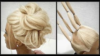 Простой вариант объемного пучка из резинок.Пошагово!Light version of volumetric hairstyle.In detail