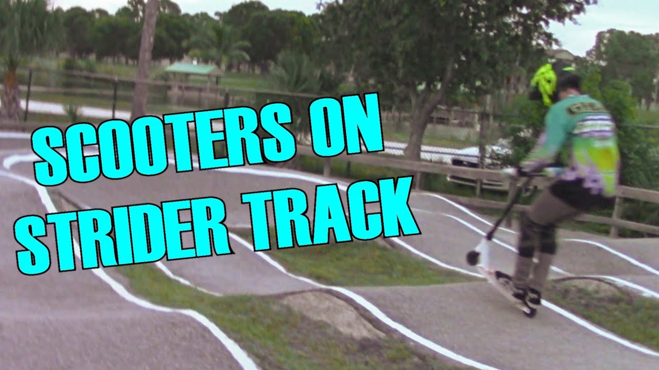 TAKING A SCOOTER ON STRIDER TRACK (Okeeheelee BMX 2019) - YouTube
