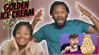 MrBeast Ate $100,000 Golden Ice Cream Reaction W/ The Demouchets REACT