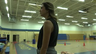 Capt. Casteel walks WZDX reporter through firefighter agility test