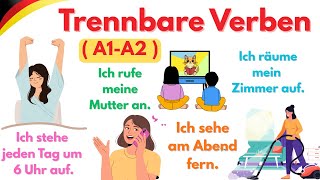📘🇩🇪 Trennbare Verben einfach erklärt | Deutsch A1–A2 | Mit Beispielen
