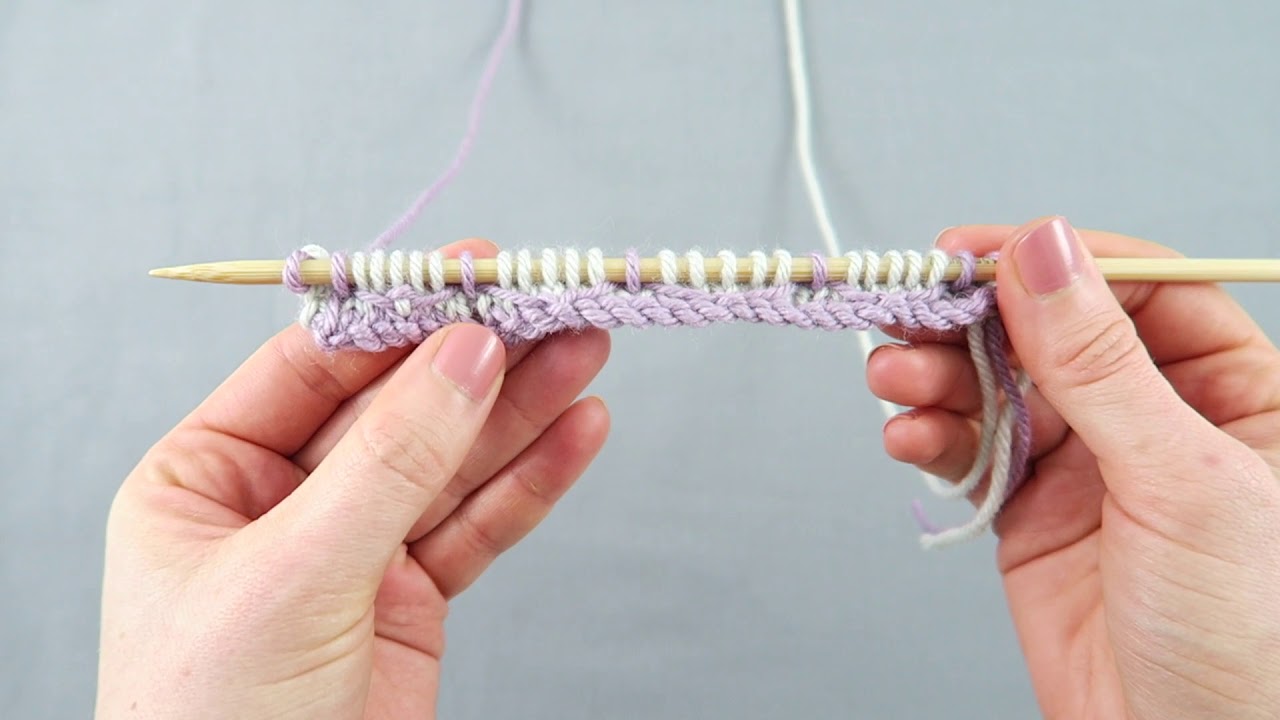How to knit a 2 Color Lattice Stitch (USA) YouTube