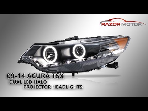 2009-2014  Acura TSX Projector Headlights Black