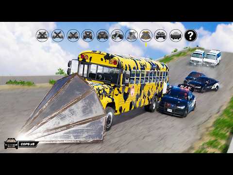 Max Speed Downhill Chase #5: Even MORE Cops Every Level – BeamNG Drive