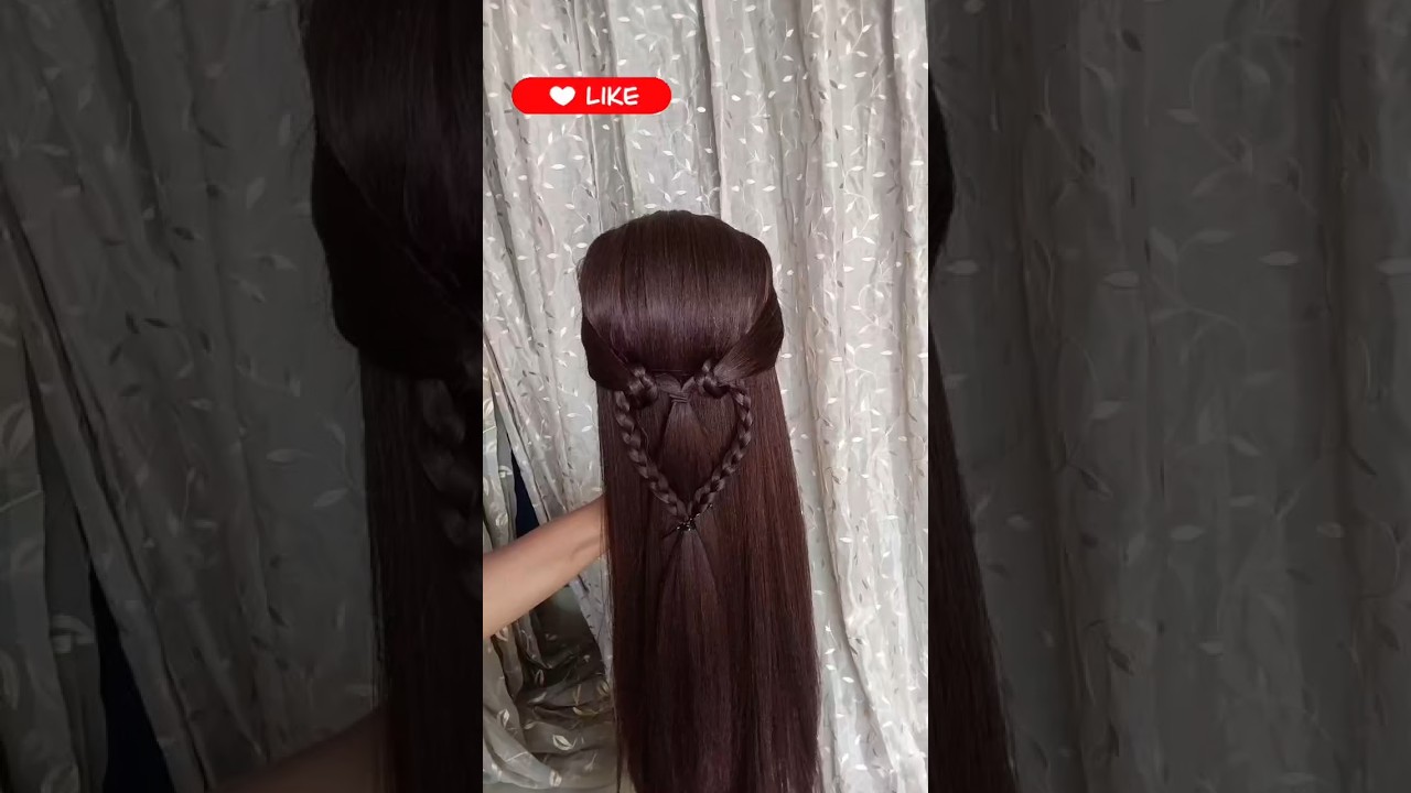 cute heart ❤️ hairstyle valentine's❣️ Day special hairstyle 🎀 try this hairstyle veryeasy andunique