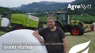 CLAAS ARION 550 og CLAAS ROLLANT 455 RC UNIWRAP | Sivert Vestbø